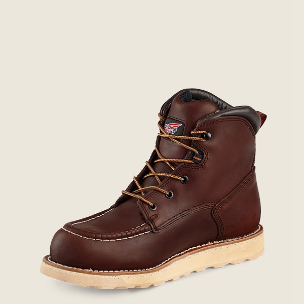 Red Wing Safety Boots Traction Tred - 6-inch Waterproof Toe - Dark Brown - Mens BXJ286735